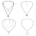 thumbnail image 1 of 4PCS Pendant Necklaces Alloy Circle Sweater Chain Lock Pendant Chain, 1 of 9