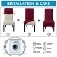 thumbnail image 6 of Large Chair Covers Waterproof,XL Chair Slipcovers with Elastic Bottom Furniture Protector Washable Anti-scratch Jacquard Stretch Chair Protector for Dining Room Hotel Banquet-4-N, 6 of 6