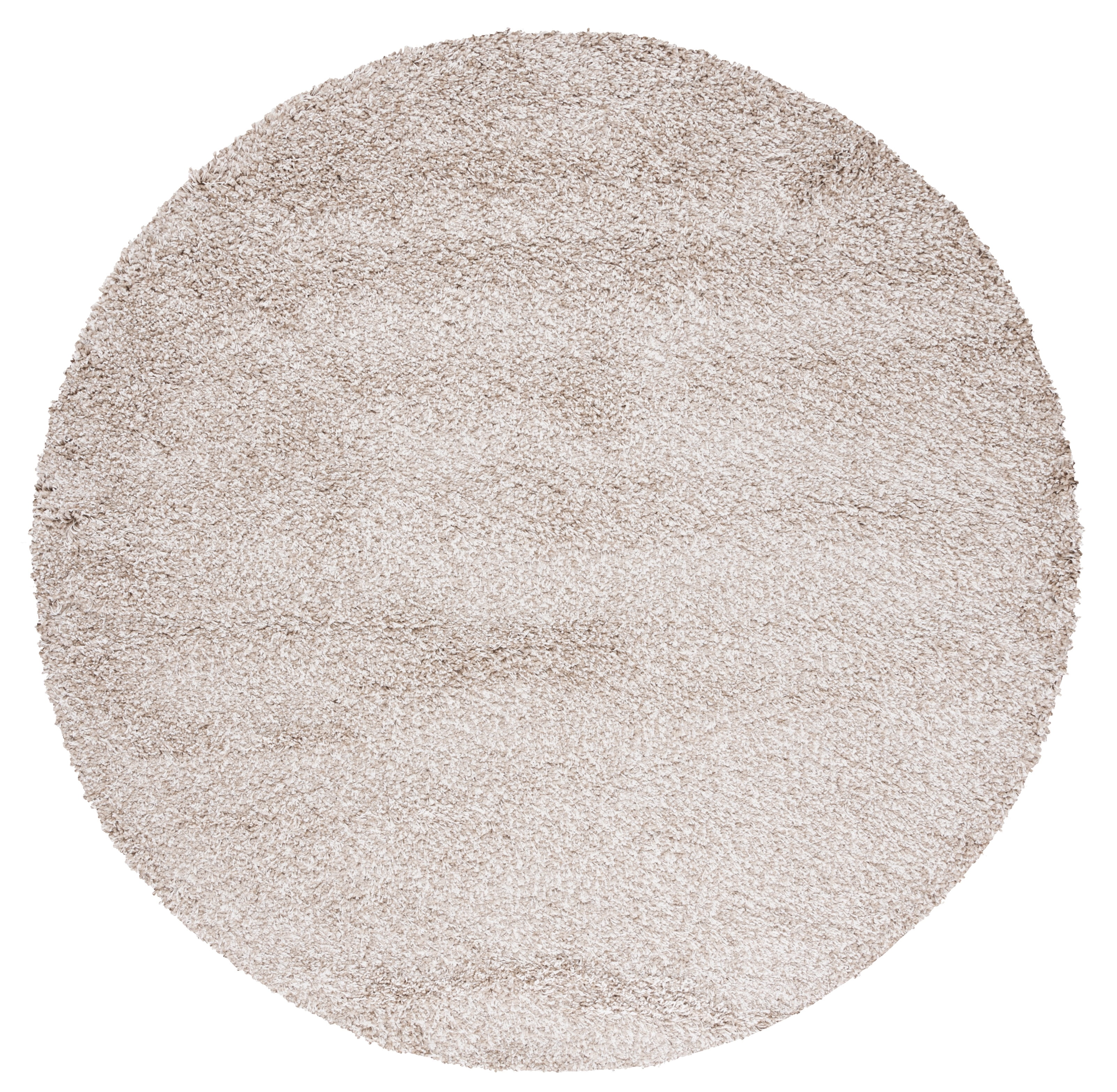 Safavieh Santa Monica Cali Solid Shag Area Rug, Beige, 4' x 4' Round