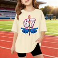 thumbnail image 2 of 67 shirt G'irls Summer Short Sleeve T Shirt Cute Cartoon Number Print Casual Top Tee Shirt For K'ids Youth, 2 of 4