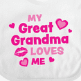 thumbnail image 4 of Inktastic Valentine's Day My Great Grandma Loves Me Hearts and Lips Boys or Girls Baby Bib, 4 of 4