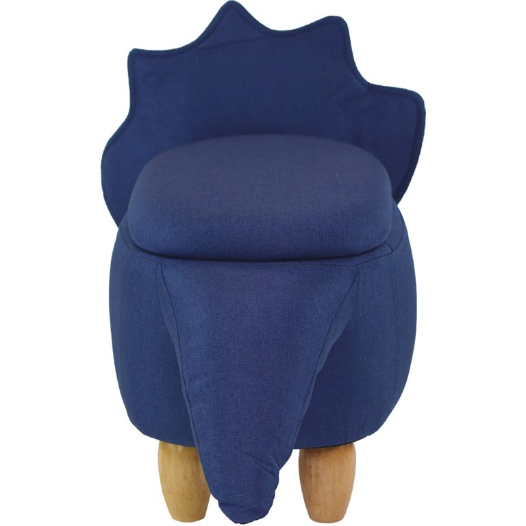 Critter Sitters Denim Blue Animal-Shaped Kids Accent Chair with