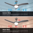 thumbnail image 3 of 52" LED Light w/ Ceiling Fan Brushed Nickel Finish with 3 Silver Color Reversible Blades (Full Remote Included), 3 of 9