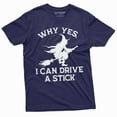 thumbnail image 4 of Witch Funny I Can Drive Stick Tee Shirt Manual Car Joke Broomstick Halloween Tee Shirt, 4 of 6