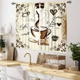 thumbnail image 2 of Coffee Kitchen Curtains, Rustic Vintage Coffee Theme Latte Cappuccino Cafe Beans Brown Blackout Farmhouse Country Small Window Treatments Drapery for Living Room Bedroom Dining Room, 55x39 Inch, 2 of 4