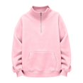 thumbnail image 4 of Abcomgle Kids Half Zip Sweatshirt for Girls Oversized Long Sleeve Pullover for Girls Cute Fashion Fleece Sweatshirt for Teen Girls with Pockets, 4 of 7