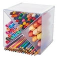 thumbnail image 5 of Stackable Cube Organizer, X Divider, 4 Compartments, Plastic, 6 x 7.2 x 6, Clear, 5 of 11