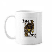 Club Q Playing Cards Pattern Mug Pottery Cerac Coffee Porcelain Cup Tableware