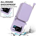 thumbnail image 4 of Allytechgroup Galaxy Z Flip 4 Wallet Case with Crossbody Lanyard, Premium PU Leather Stylish Purse Design Protective Shockproof Mini Phone Case Bag for Samsung Galaxy Z Flip 4, Lightpurple, 4 of 11