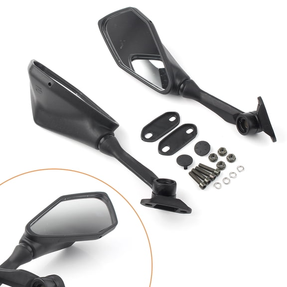 NS Pair Motorcycle Rearview Mirror Rearview Side Mirror Accessories Left & Right Side for Ninja 250 EX250 300 EX300 ZX-6R ZX636 2013-2017