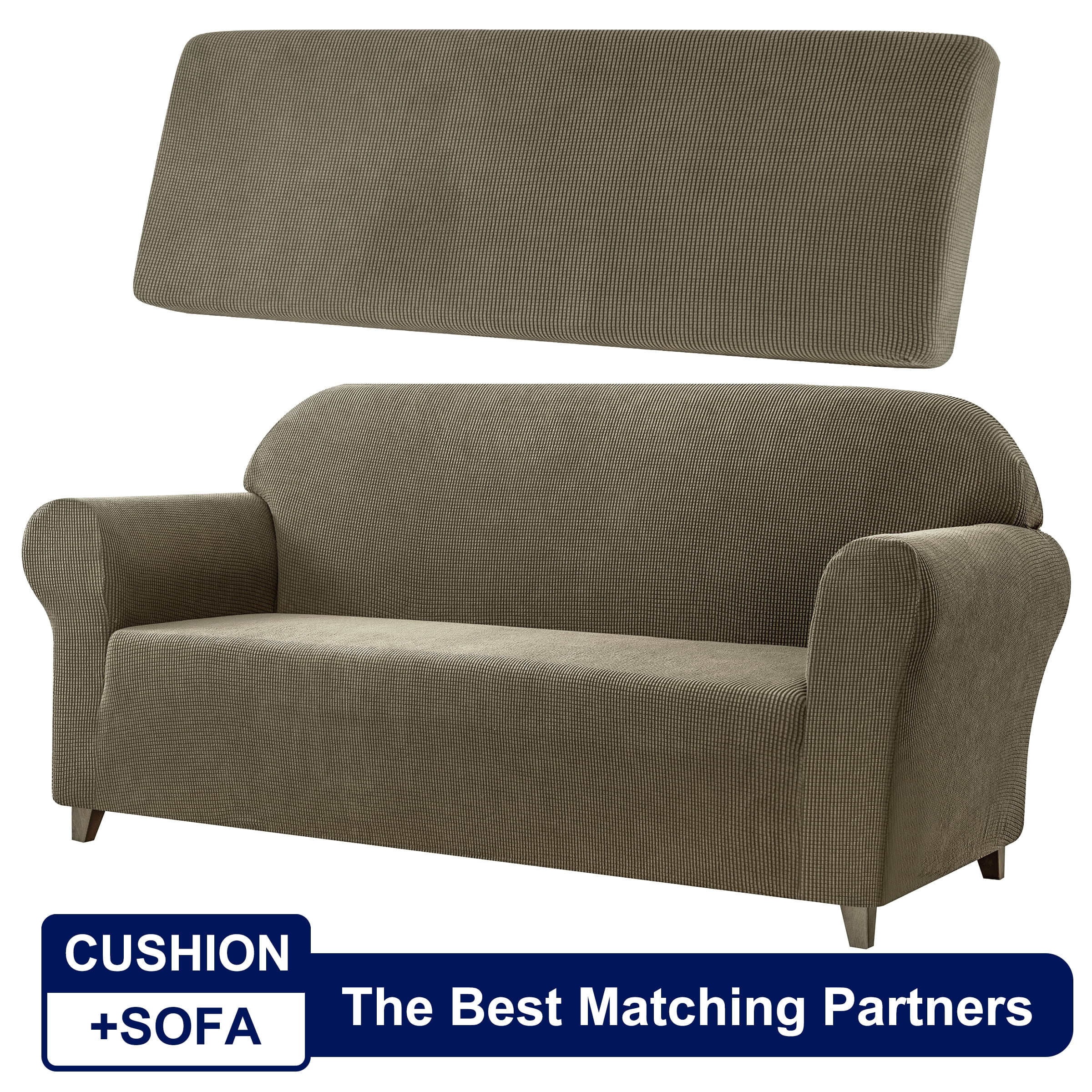 Subrtex Sofa Cover 1 Piece Slipcover with extra Stretch Cushion Seat Cover, Sofa, Olive Green