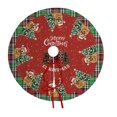 thumbnail image 3 of 15.74'' Buffalo Plaid Christmas Tree Skirt Merry Christmas Dog Christmas Tree Pattern Rustic Farmhouse Christmas Tree Skirt Mat for New Year Xmas Party Decorations Home Yard Ornaments, 3 of 7