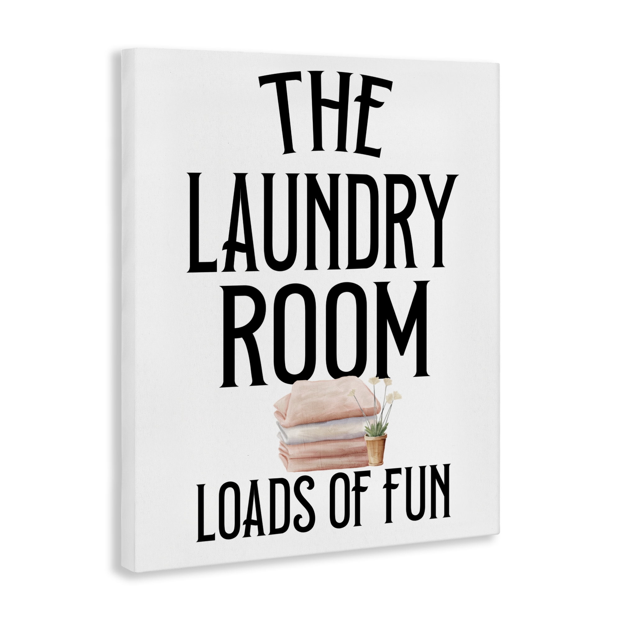 Laundry Room Fun Minimal Canvas Wall Art, design by Kim Allen