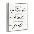 thumbnail image 4 of Stupell Industries Love Never Fails Phrase Typography Painting Gray Framed Art Print Wall Art, 11 x 14, 4 of 10
