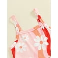 thumbnail image 6 of Musuos Toddler Girl Romper Overalls 6 12 18 24M 3 4Y Casual Summer Floral Print Sleeveless Flared Pants Jumpsuit Cute Clothes, 6 of 8