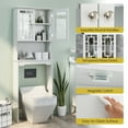 thumbnail image 6 of Costway Over the Toilet Storage Bathroom Spacesaver Cabinet Tower Organizer Shelf & Doors White, 6 of 11
