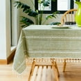 thumbnail image 5 of SIELUNO Tablecloths for Rectangle Tables,Openwork Striped Tablecloth with Tassel Cotton Linen Table Cloth, 5 of 5
