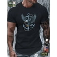 thumbnail image 1 of Camiseta de algodón puro para hombre, con águila y alas extendidas sobre un ancla, ajuste cómodo, camiseta deportiva de ocio., 1 of 5