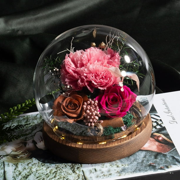 Rosa de cristal con luz LED, regalo romántico para San Valentín, decoración colgante
