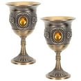 thumbnail image 2 of ADDHAT Golden Retro Wine Goblet Set Stainless Steel Tin Alloy for Home Use 2Pcs, 2 of 5