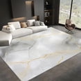 thumbnail image 2 of Living Room Area Rugs, Marble Gold Line Texture Printed Design Carpet, Light Gray Washable Rectangle Rug, Soft Short Pile Carpet For Bedroom Dining Room Non-Slip Rug, 2 of 7