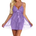 thumbnail image 1 of Gibobby Ropa sexy de mujer para sexo Lencería sexy para mujer, camisón de encaje con camisola de encaje para mujer lencería(Morado, XG), 1 of 5