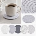 thumbnail image 3 of 10Pcs Assorted Drink Mat, Multi-Color Spiral Cup Pad, Woven Coaster With Metal Rack, Boho Kitchen Decor, Storage Coaster Set, Two-Tone Spiral Woven Coaster Set With Iron Holder, Tabletop Cup Mat, C, 3 of 3