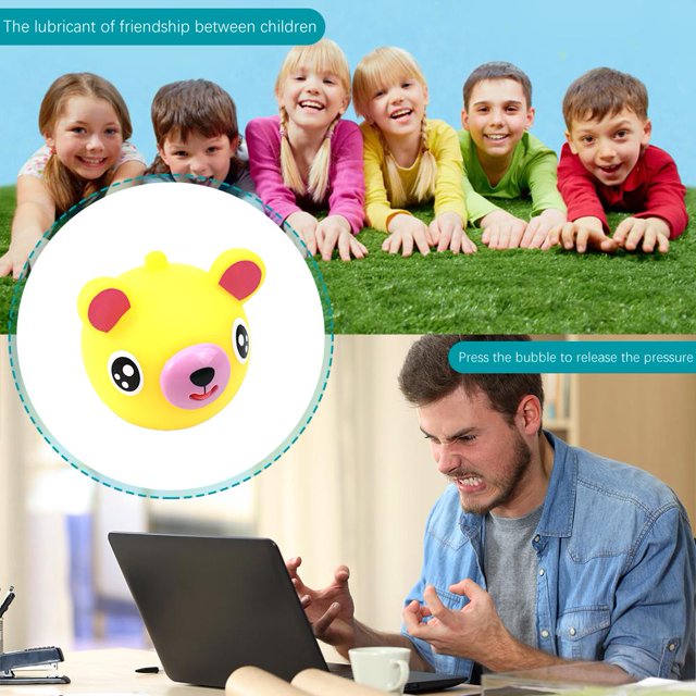 Juguetes para bebés Juguetes de descompresión Lindos juguetes sensoriales para bebés para niños (Oso amarillo)