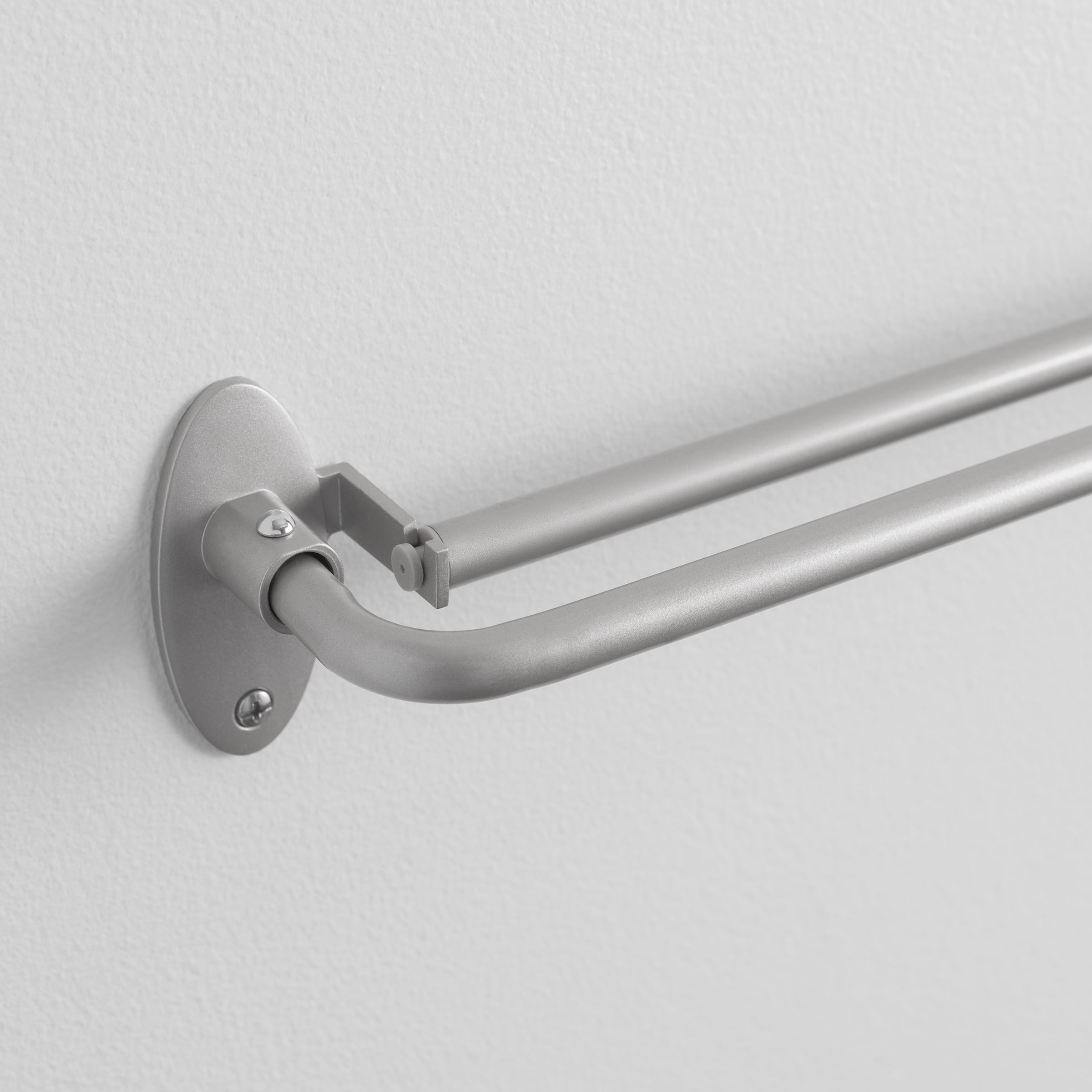 Eclipse Clinton 5/8" Blackout Double Wrap Sliding Window Curtain Rod, 48-86", Brushed Nickel