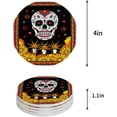 thumbnail image 1 of FMSHPON Halloween Flowers Skull Skeleton Set of 6 Round Coaster for Drinks, Absorbent Ceramic Stone Coasters Cup Mat with Cork Base for Home Kitchen Room Coffee Table Bar Decor, 1 of 6