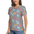 thumbnail image 2 of Vsdgher Colorful Llama Women Shirts V Neck Short Sleeve Tops T-Shirt Basic Tees, S to 3XLX-Large, 2 of 5
