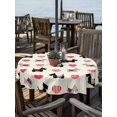 thumbnail image 2 of Outdoor Tablecloth with Umbrella Hole Zipper Cute Scotch Dogs Round Tablecloth 60" Waterproof Outside Table Cloth Red Heart Lovely Pets Vintage Patio Table Cover Tablecloths for Picnic Party, 2 of 8