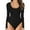 Black, variant on Women's Crew Neck Long Sleeve Bodysuit – Comfortable Second Skin Fit Top – Sexy Body Suit with Snap Closure – S-XXL