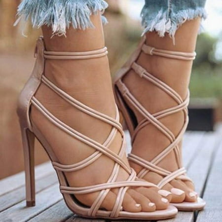 

Floenr Womens Sandals Flip Flops for Women Women s Sandals Party Shoes Sexy Sandals Open Toe Super High Heels Fish Mouth Stilettos