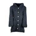 thumbnail image 3 of Aran Woollen Mills Button Up Hooded Cardigan Sweater 100% Premium Soft Merino Wool Women`s Long Cable Knitted Jacket Made in Ireland, 3 of 5