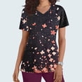 thumbnail image 2 of Yxbdin Scrub Tops for Women Short Sleeve Floral Printed Scrubs V Neck Medical Nursing Shirts Lightweight Comfy Scrub Shirts with Pockets Orange XL, 2 of 6
