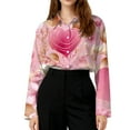 thumbnail image 5 of Dwralegc Womens Plus Valentine Tops Long Sleeve Lapel Collar Clothes Loose Casual Heart Print Blouses Plus Dressy Valentine Shirt Pink 2XL, 5 of 5