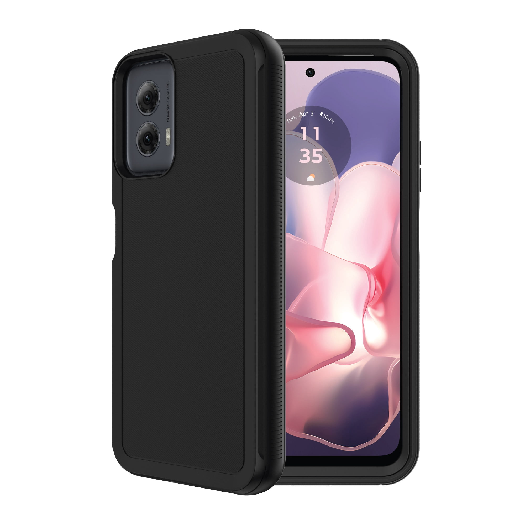 onn. Rugged Phone Case for moto g POWER 5G (2024) - Black