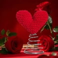 thumbnail image 7 of Valentine's Day Heart Ornaments,Knitted Crochet Heart Tree Ornament,6.3x8.2 Inch Handmade Red Valentine Desktop Decor,Valentine Gift Ideal for Valentine's Day Party Holiday Ornament Home Decor(Red), 7 of 7