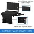 thumbnail image 3 of CYCLONE SOUND Stadium Seats for Adults with Back Support Bleacher Chairs with Cushion and Backrest Stadium Chairs Includes Cup Holder and Shoulder Strap (1 Chair/ 2 Chairs), 3 of 4