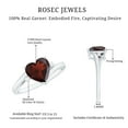 thumbnail image 5 of Rosec Jewels Heart Garnet Solitaire Promise Ring with Diamond, Minimal Heart Ring - 6 mm, 925 Sterling Silver, US 5.00, 5 of 9
