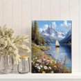 thumbnail image 2 of Qisvanset 12x16 Inch Framed Canvas Wall Art Mountain Lake Sailboat Wildflower Calming Nature Wall Art, 2 of 8