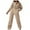 Beige, variant on Women Outfit Long Sleeve Jumpsuit Casual Elegant Zip Tracksuit for Training Athletic Training Outfits Zip Jumpsuit Sets Sporty Performance Wear White L
