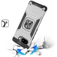 thumbnail image 2 of Designed for Google Pixel 9A Armor Hybrid Magnetic Stand with Ring Holder Kickstand Shockproof Heavy-Duty Durable Rugged TPU Dual Layer Phone Case Cover - Silver, 2 of 10