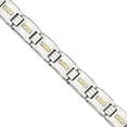 thumbnail image 3 of Stainless Steel Polished 14kt Gold D/C Link Bracelet, 3 of 7