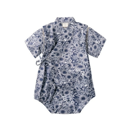 

24 spring and summer jumpsuit baby climbing clothes strap japanese bathrobe kimono 42122