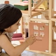 thumbnail image 6 of Tiny Land Wooden Dollhouse for Girls - 6 Rooms Wooden Doll House, DIY Pretend Doll House with 31Pcs Furniture Accessories, Creative Gift for Girl Ages 3+, Dusty Pink, 6 of 8