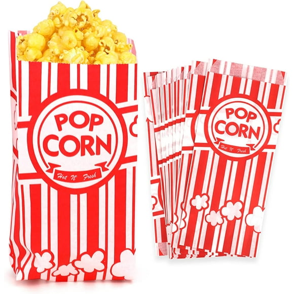 GHSDFBB 400 Popcorn Bags 1 Once-Perfect Size for Theater, Movies, Birthday Parties Celebration-Great Carnival Light Snacking Bags-Popcorn Bags for Party-Sturdy Paper Bags. (400)