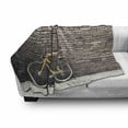thumbnail image 3 of Bicycle Soft Flannel Fleece Blanket, Past Times Aesthetic Road Bike Lean Brick Wall Outdoor Daily Town Life Photo, Cozy Plush for Indoor and Outdoor Use, 50" x 60", Grey Yellow Red, by Ambesonne, 3 of 6