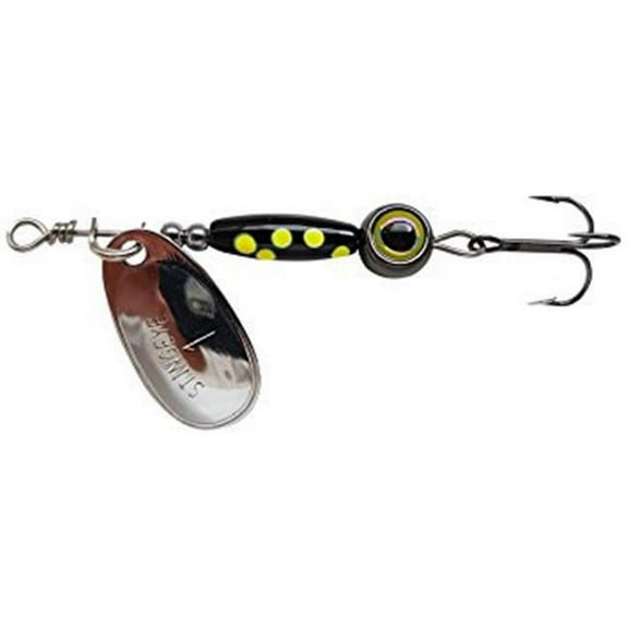 Thundermist Lure EyeNo.4-G-BY-BLK 0.125 oz No.4 Stingeye Spinner Fishing Lure, Silver & Black